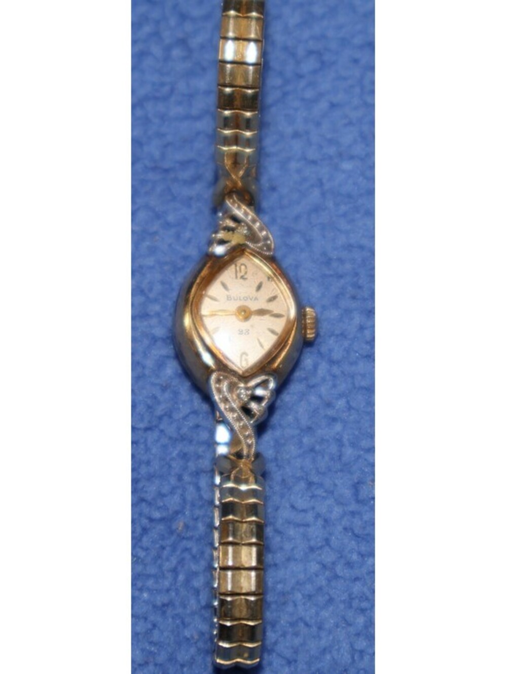 Vintage Bulova  10K RGP Watch 23 Manual Wind Up with Diamonds Ladies Watch Parts